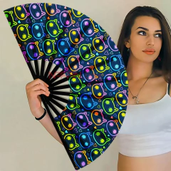 Abanico Estampado Madera Importado Tinta Reflectiva UV Cats - tienda online
