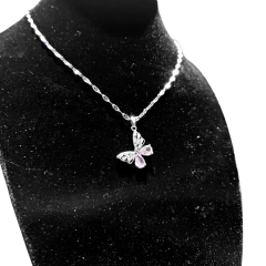 Cadena Con Dije Mariposa - Plateado