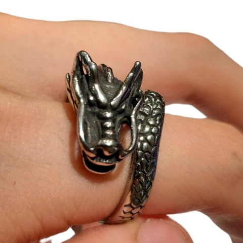 Anillo Acero Dragon Chino - 11