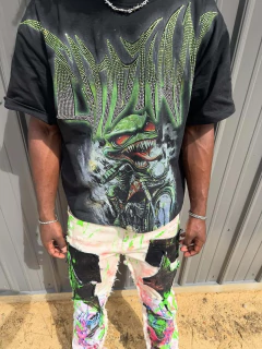 Remera Mixed Emotion Boxy Fit Strass Goblin Rhinestone Tee 160 U$D - tienda online