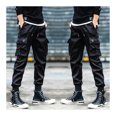 Pantalon Cargo Techwear Black Warcore K02
