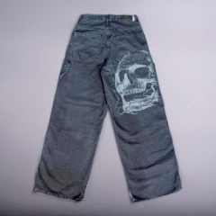 Jean Baggy Negro Calavera Skull Tattoo Design - comprar online