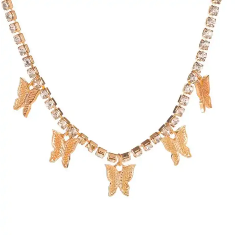 Cadena Cubana Tennis "Candado" Ajustable Strass Plateada - Mod 33 - (copia)