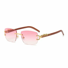 Imagen de Anteojos de Sol Trap Hip-Hop Patillas Leopardo Rectangular Sin Marco NºA005