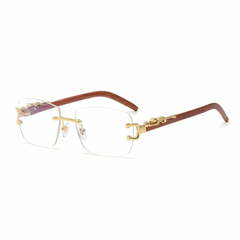 Anteojos de Sol Trap Hip-Hop Patillas Leopardo Rectangular Sin Marco NºA005 - comprar online
