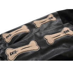 CAMPERA VARSITY JACKET UNIVERSITARIA B BONES NEGRO - tienda online