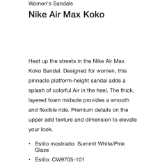 Image of Sandalia Nike Air Max Koko - 37(24cm)/38(25cm) - u$250