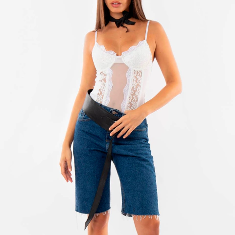 Body Blanco Microtul Encaje BellaTrix