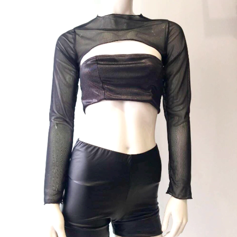 Top Microtul Negro Mercurio