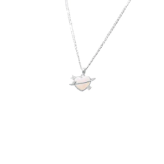 Cadena con dije Corazón Opalo Saturno - Plateado - comprar online