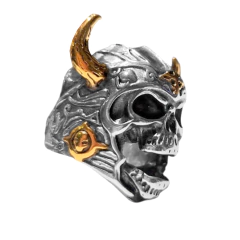 Anillo Acero Craneo Vikingo Muerto - Talle 11