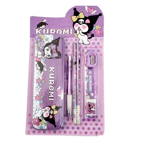 Set Útiles Escolar con Cartuchera Sanrio - Kuromi