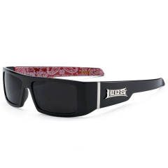 Anteojos de Sol Gafas Locs Negro Bandana Roja N°9058