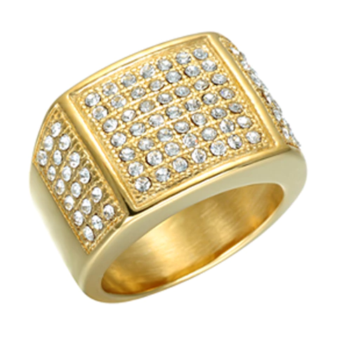 Anillo Simil Oro C/ Strass Modelo 9