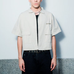 Camisa Boxy Full Bordados Beige - comprar online