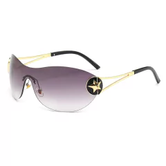 Anteojos de Sol Y2K Estrella Steampunk Curvo Envolvente NºA001