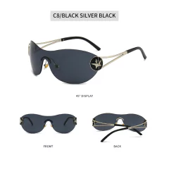 Anteojos de Sol Y2K Estrella Steampunk Curvo Envolvente NºA001 - buy online