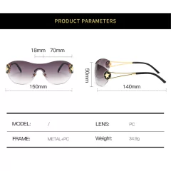 Anteojos de Sol Y2K Estrella Steampunk Curvo Envolvente NºA001 - KITCH TECH