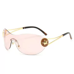 Anteojos de Sol Y2K Estrella Steampunk Curvo Envolvente NºA001 - KITCH TECH