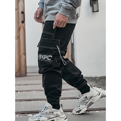 Pantalon Cargo Techwear Gabardina GOB 129 Negro Niños