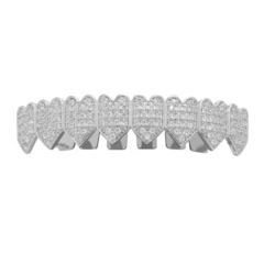 Parrilla Para Dientes Grillz Strass Oro Blanco Corazones Trap - KITCH TECH