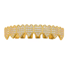 Parrilla Para Dientes Grillz Strass Oro Corazones Trap en internet