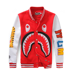 Bape Shark Varsity Jacket Red (AAA) - 150 USD