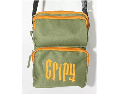 Bolso Cripy Verde Grande Letras Naranjas