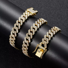 Cadena Cubana Piedra Strass Dorada Plateada Hip Hop Trap 60 15mm - 24 Inch en internet