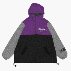 Anorak Polar Trash Logo Negro/Violeta