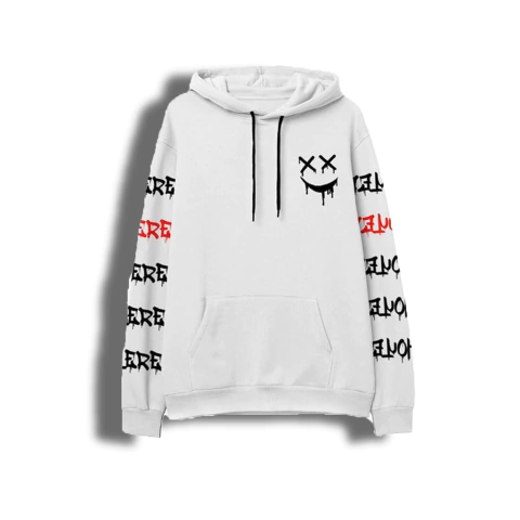 Buzo Hoodie Mustaqe Happy Hoyered - WhIte