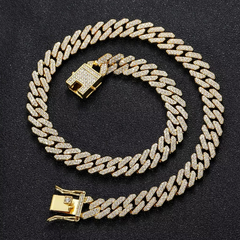 Cadena Cubana Piedra Strass Dorada Plateada Hip Hop Trap 60 12mm - 18 Inch