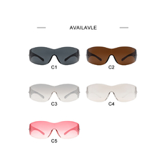 Anteojos de Sol Envolvente Curvo Aro Strass Y2K B009 - comprar online