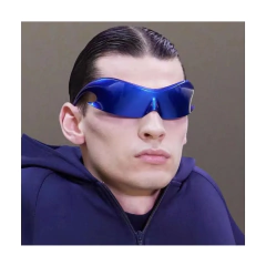 Anteojos de sol Futurista Curvo Cyberpunk Puntiagudo B011