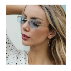 Anteojos De sol Rectangulares Leopardo Metalico Trap Cartier Hip Hop B006 - KITCH TECH