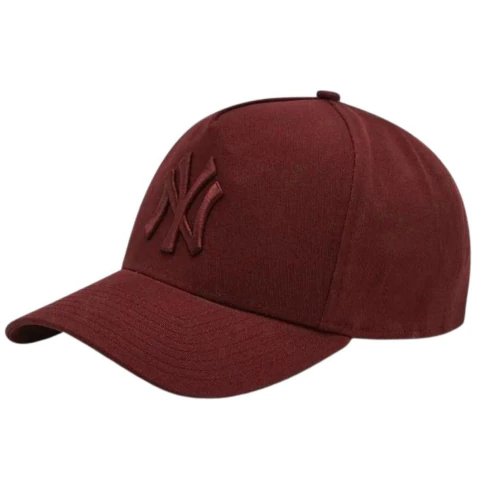 Gorra Vicera Curva New York Rojo Bordo
