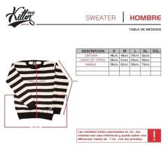 Buzo Sweater Rayado Blanco Negro Unisex en internet