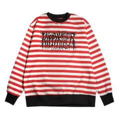 Buzo Rayado Estampado Rojo y Negro