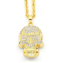 Cadena C/ Dije C/ Strass Calavera Trap Hip Hop Hype