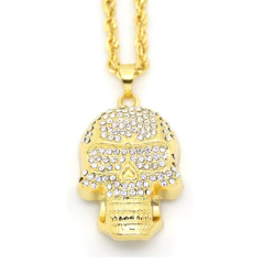 Cadena C/ Dije C/ Strass Calavera Trap Hip Hop Hype