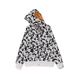 Imagen de Campera Hoodie BAPE Full Zip Shark Camo White Gray Black (AAA) - 220USD
