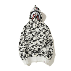 Campera Hoodie BAPE Full Zip Shark Camo White Gray Black (AAA) - 220USD - KITCH TECH