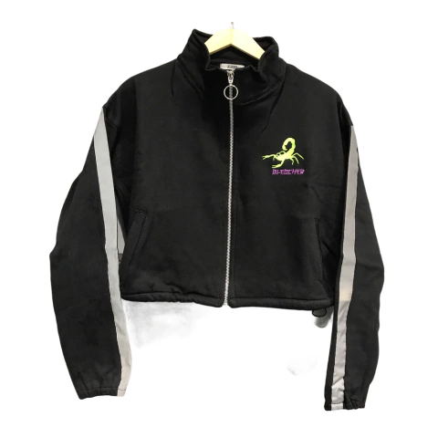 Campera Hoodie Crop Top Reflex Reflectivo