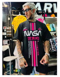 Remera Nasa Fluor Space Negra - KITCH TECH