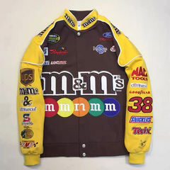 Campera Nascar Automovilismo Retro Vintage M&M Marron - 330 usd