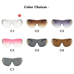 Anteojos de Sol Y2K Curvo Envolvente Grandes A009 - KITCH TECH