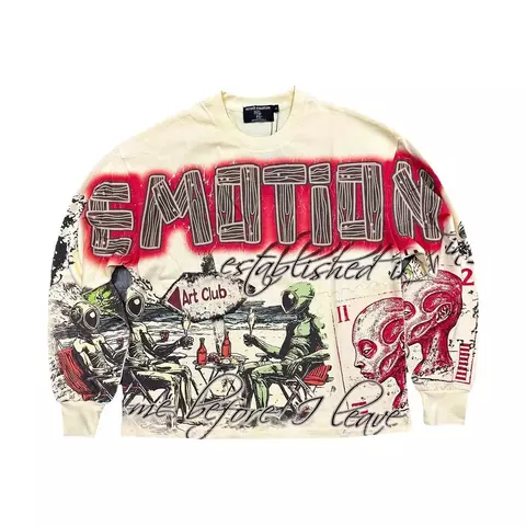 Remera Mixed Emotion Manga Larga "Art Club" Cream Long Sleeve 160 U$D