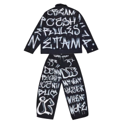 Conjunto Jean Full Graff By Kitch Tech - Black