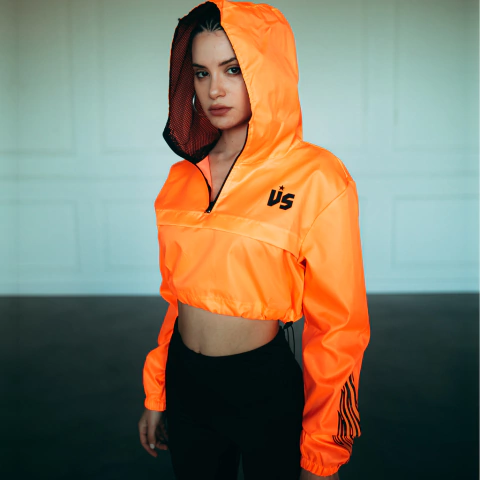 Campera Anorak Crop Furious Mod. Naranja