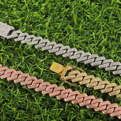Cadena Cubana Piedra Strass Ingot Rhinestone 24 Inches Nº14 - tienda online